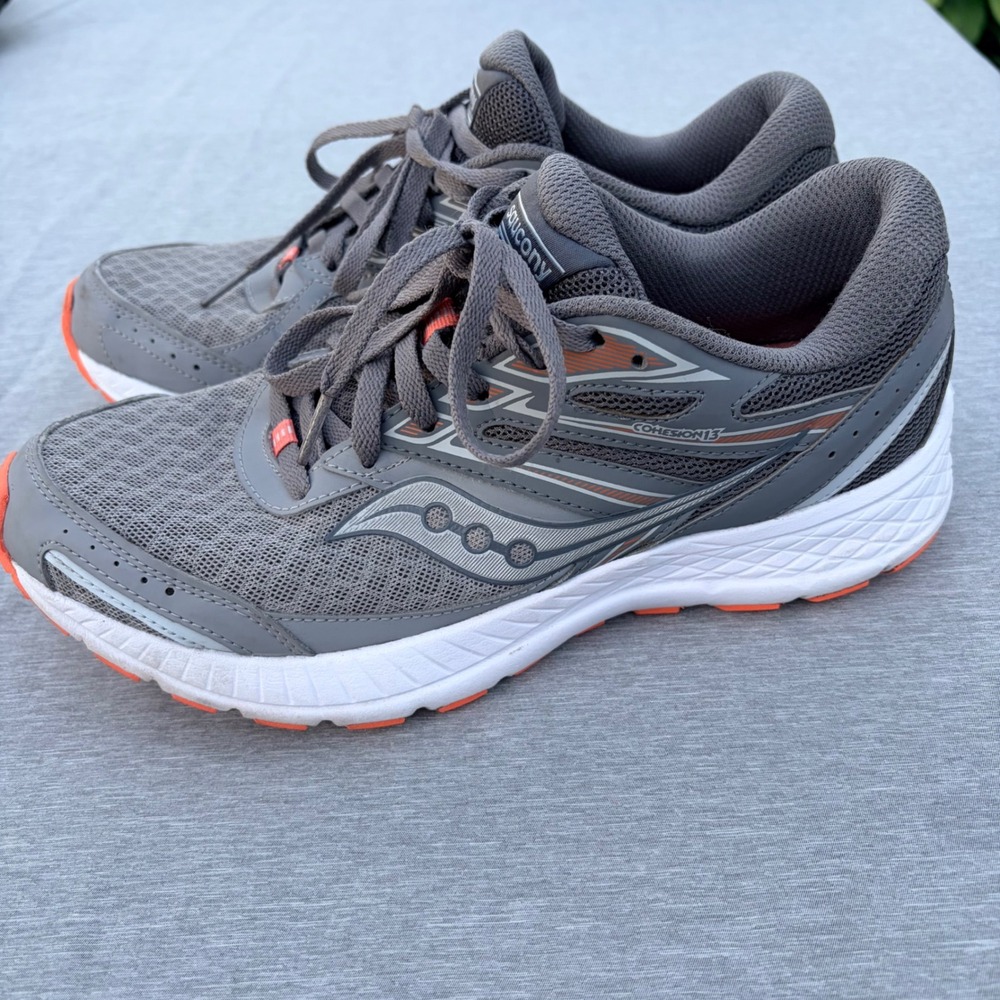 Saucony Cohesion 13 Womens Running Shoes Grey Orange S10559-5 Size 9.5 - Picture 5 of 10